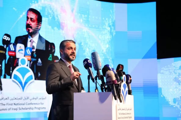 Read more about the article During First National Conference, Dr. Al-Aboudi Announces on Exceptional Decisions Supporting Iraqi Scholarship Students