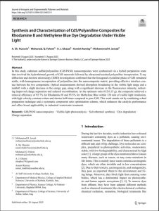 Read more about the article فريق بحثي من قسم الفيزياء الطبية ينشر دراسة متقدمة في مجلة Q1 حول تطبيقات المتراكبات النانوية في معالجة مياه الصرف الصناعي