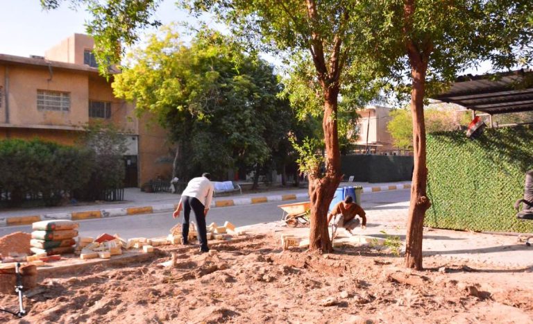 Read more about the article استمرار أعمال إدامة حدائق كلية العلوم الطبية التطبيقية